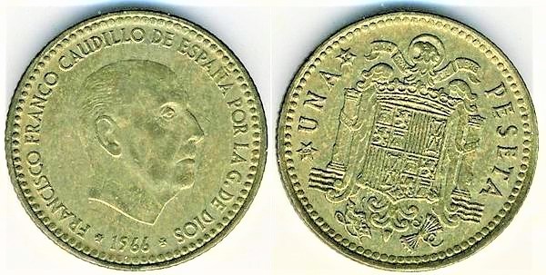 1 peseta de 1966 Franco