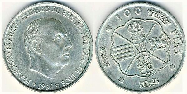 100 pesetas de 1966